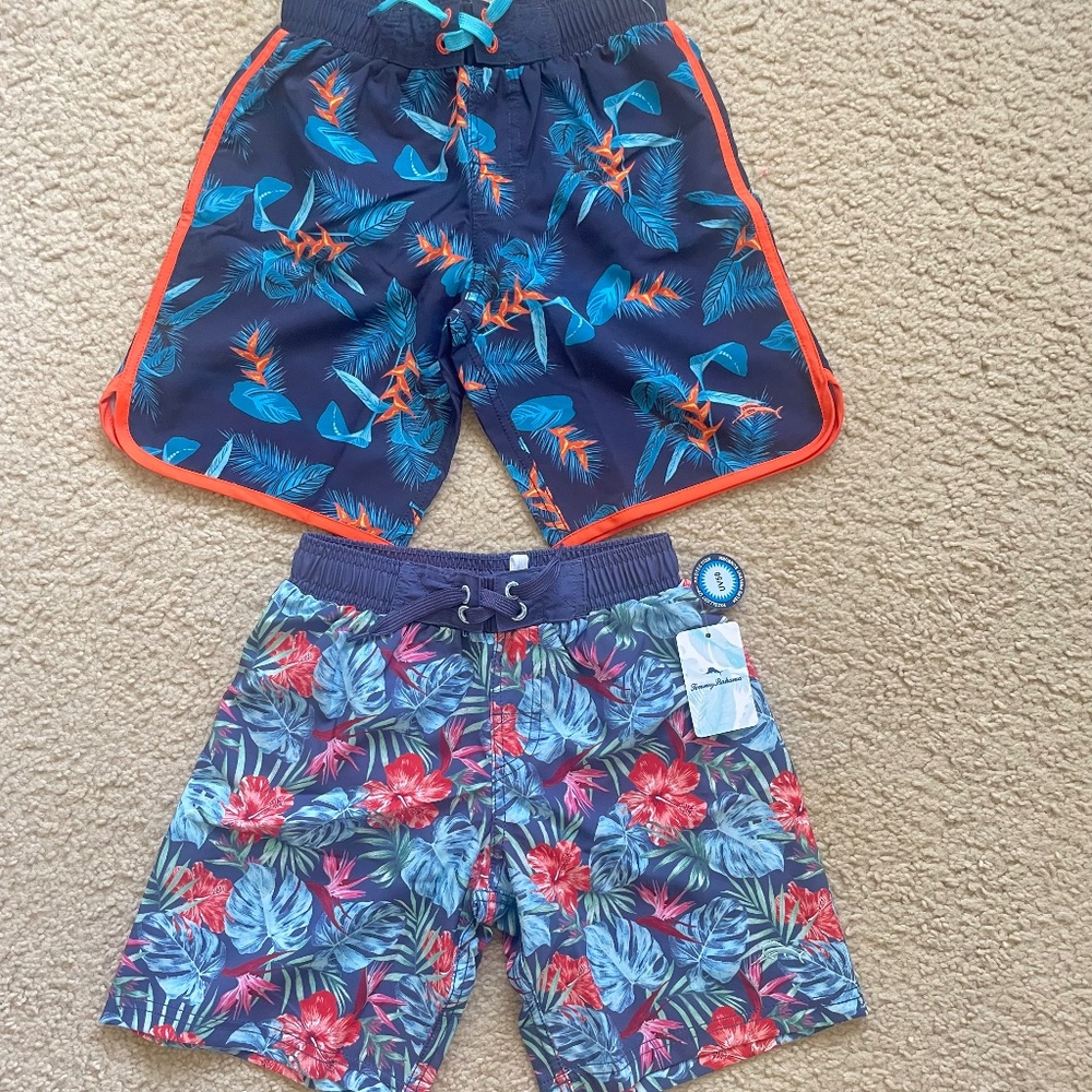 Tommy Bahama Kids Boy's TWO Swim Trunk Beach Shorts Size 5 Years Multi-Color New
